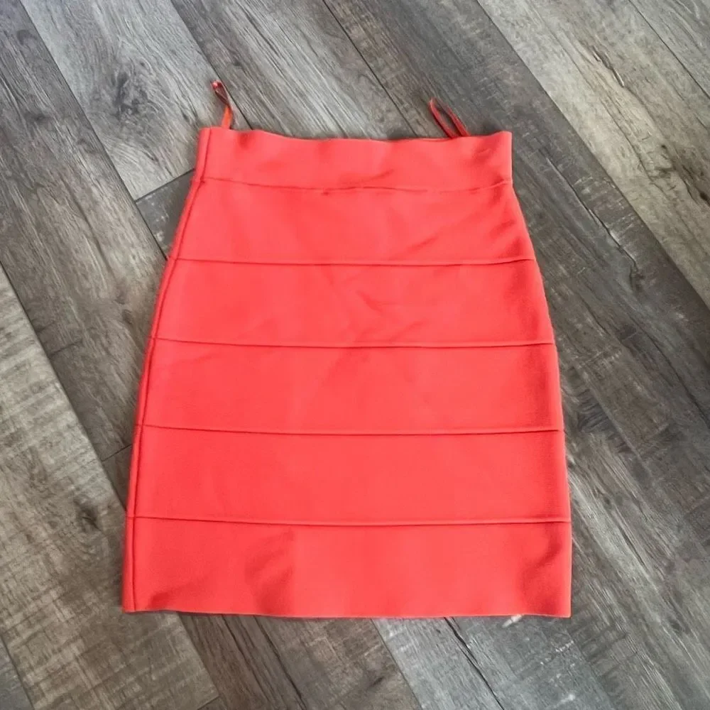 BCBG bandage mini skirt orange size xs